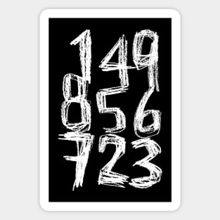 Random White Numbers Magnet